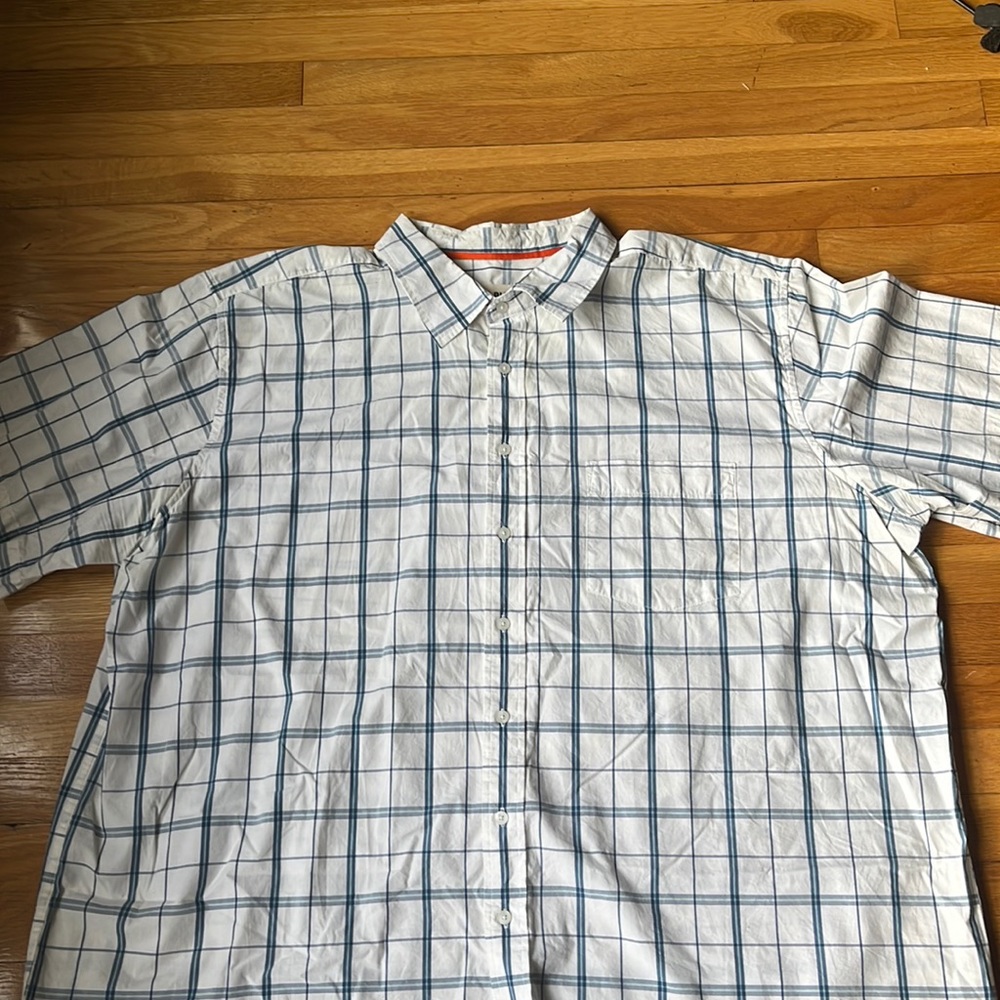 626 blue short sleeve button down.